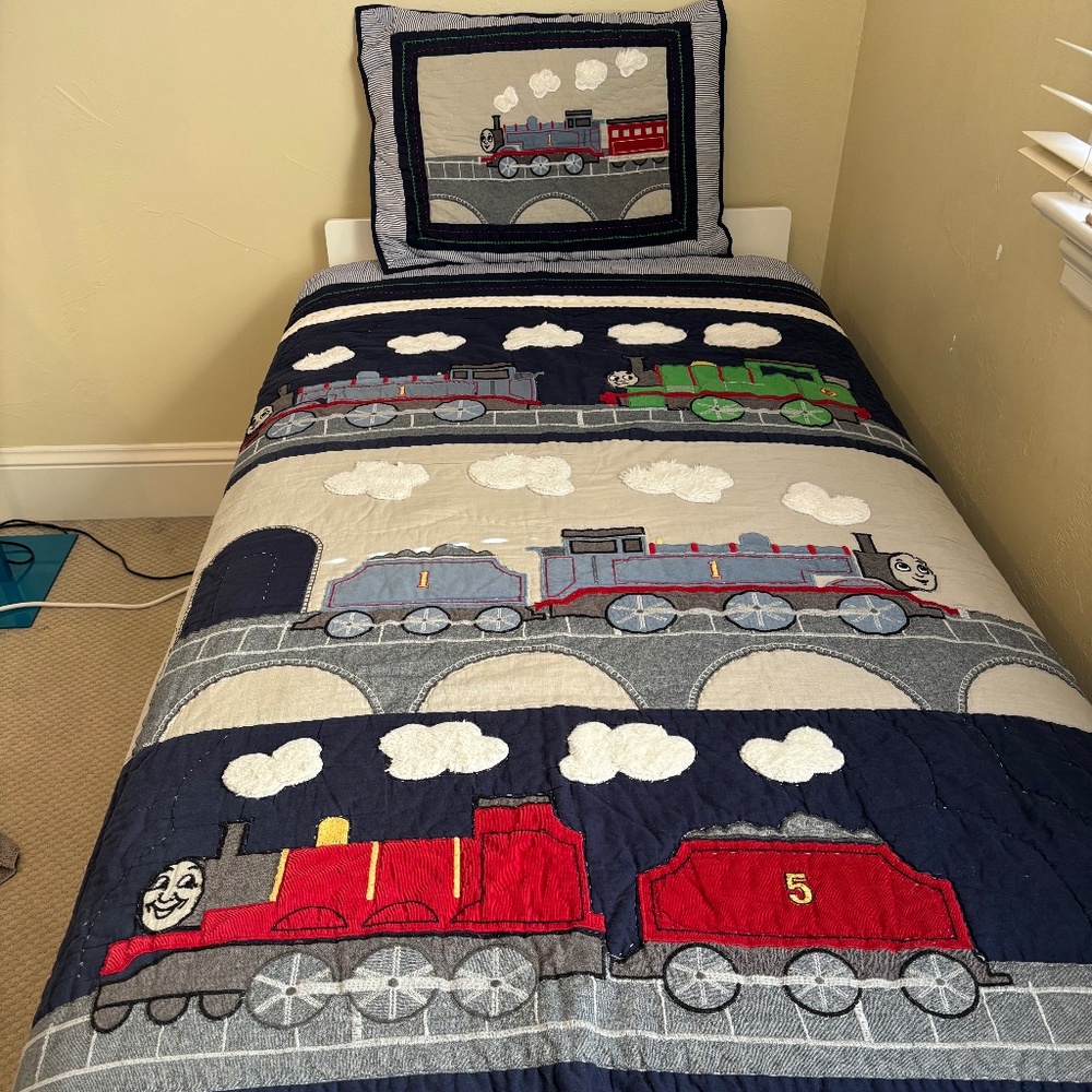 Thomas the Train Quilt and Pillow Sham.